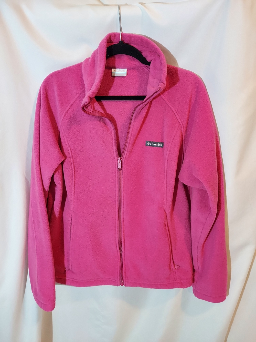 Columbia Women's Benton Springs Full Zip Fleece Jacket Fuchsia Pink Size XL